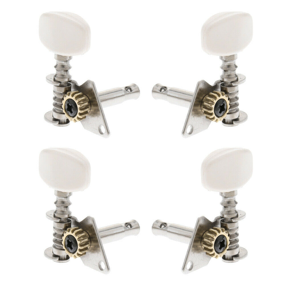 Machine Heads Tuning Pegs 2L 2R Set for Ukulele, 4 Pieces, White