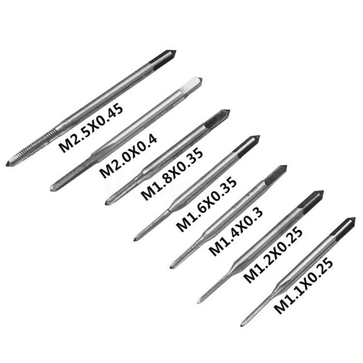 Drill Straight Fluted Screw Tread Tap Metric Hand Tap Tools Mini M1-M8
