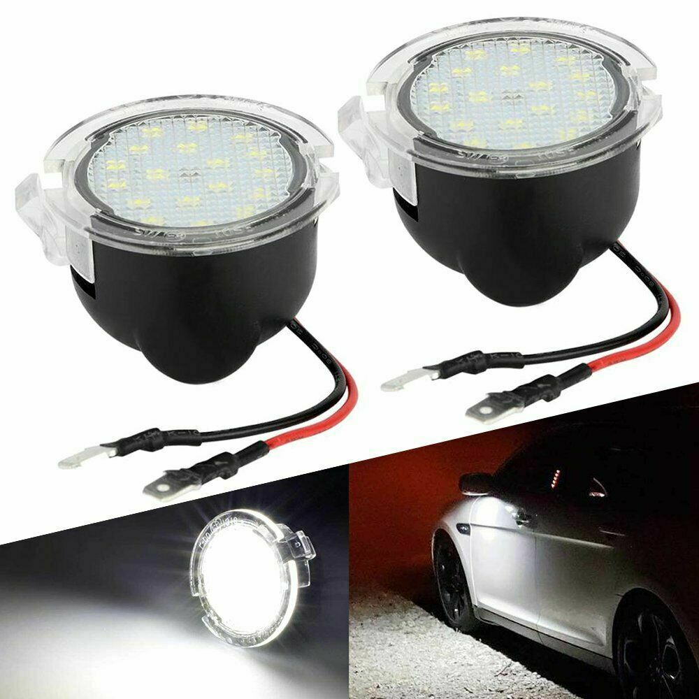 Xenon White LED Puddle Lights For Ford Taurus Edge Flex F150 Side Mirror Lights
