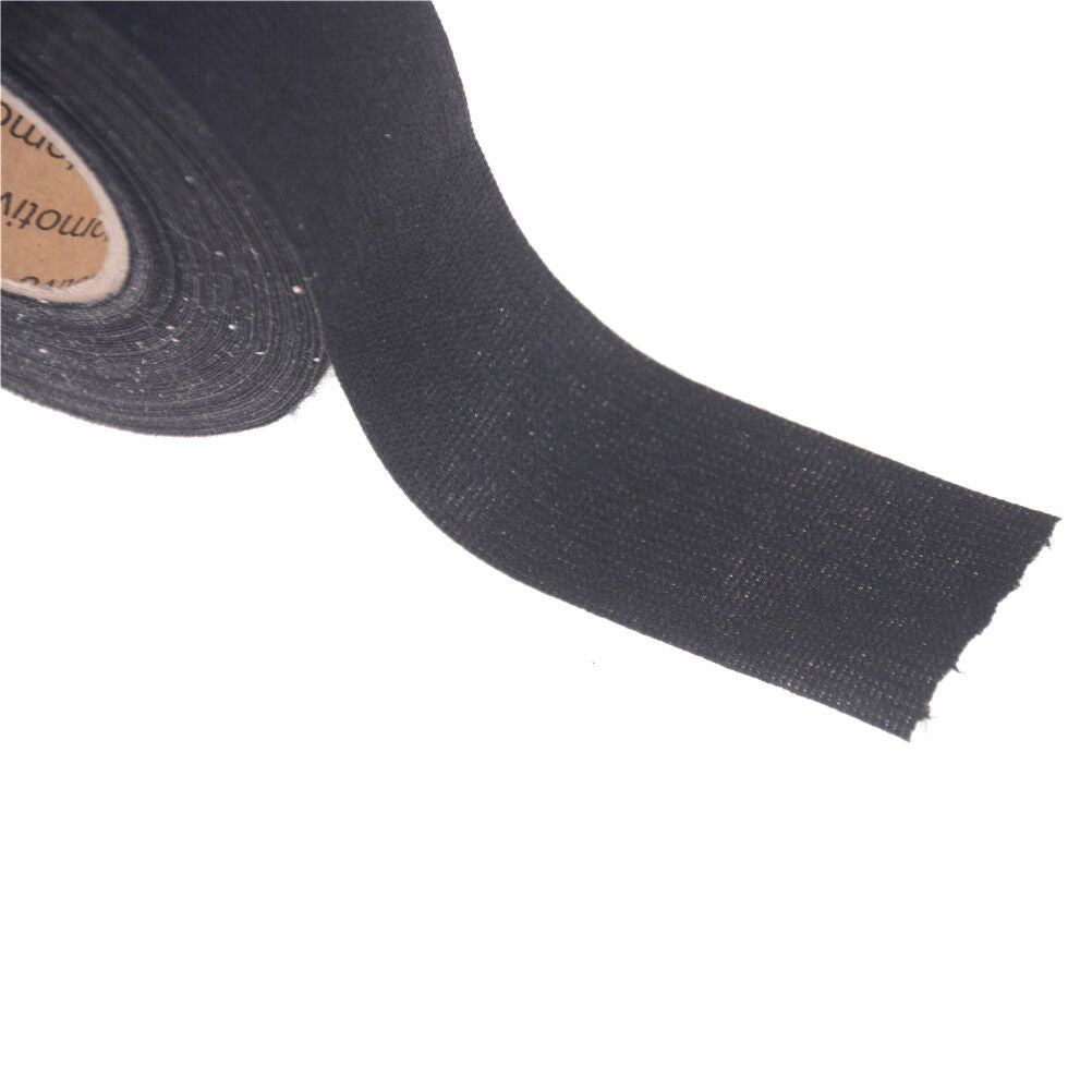 Black 32mm*12m Adhesive Cloth Fabric Tape Cable Looms Wiring Harness 9HLSPTU WF