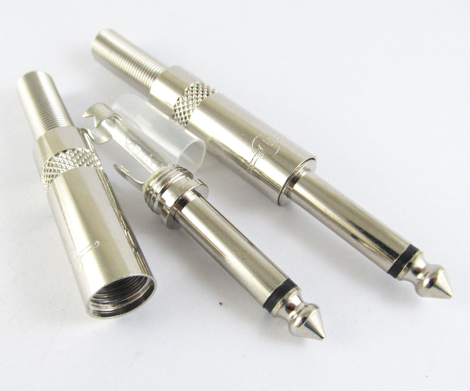 20pcs High quality 6.35mm 1/4 Mono Plug Pedal Metal TRS Audio Connectors