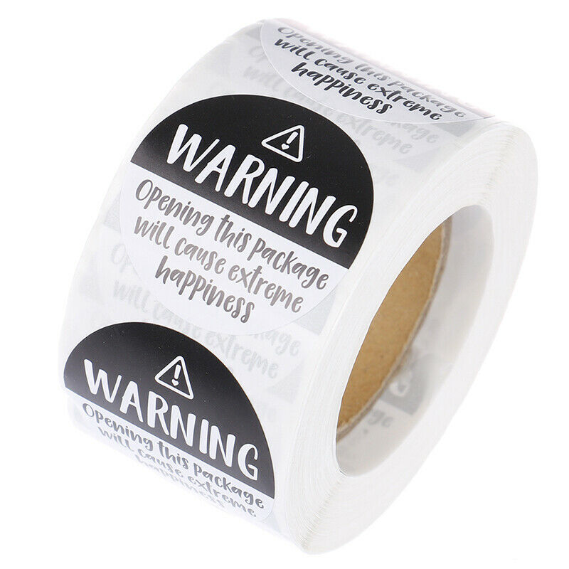 500Pcs Black And White Warning Sricker Labels Extreme Happiness Labels Fo.l8