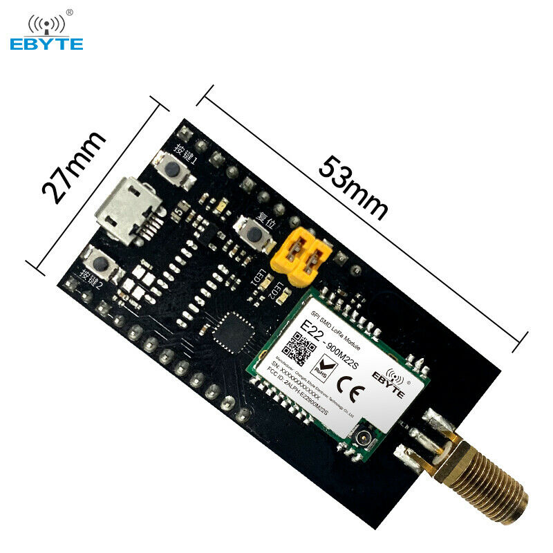 SX1268 Test Board Version Plus Antenna Plus Usb Adapter Cable Set E22-400MBL-01