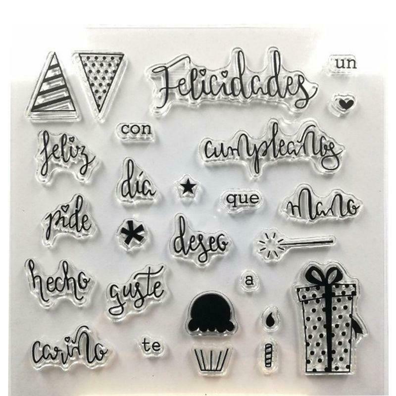 Spanish Silicone Clear Seal Stamp DIY Scrapbooking Embossing Photo Album Decor