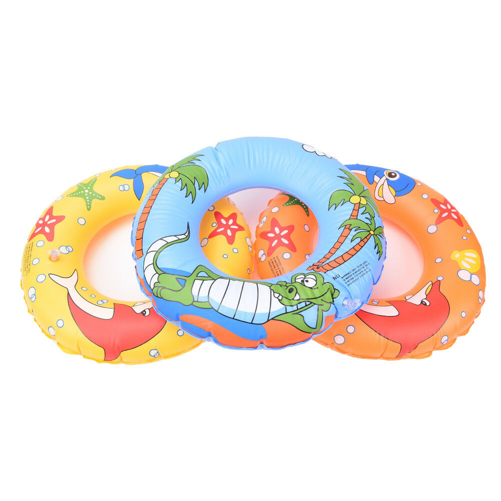 50cm Kids PVC Cartoon Printing Inflatable Float Swimming Ring Color Random WY1