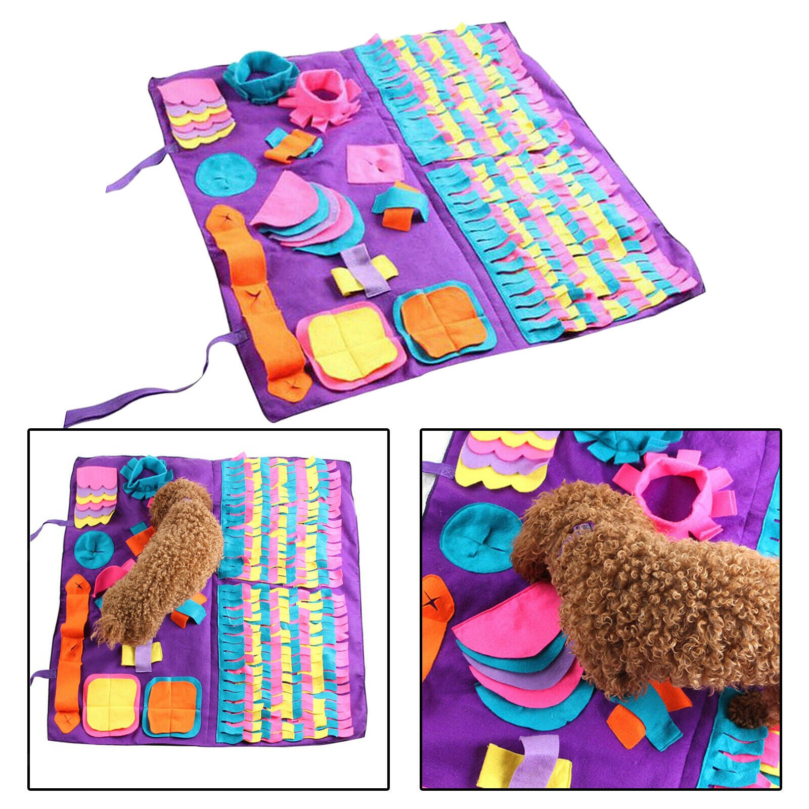 Pet Snuffle Mat Lick Pad Puzzle Slow Feeding Mat Travel Use Indoor Outdoor
