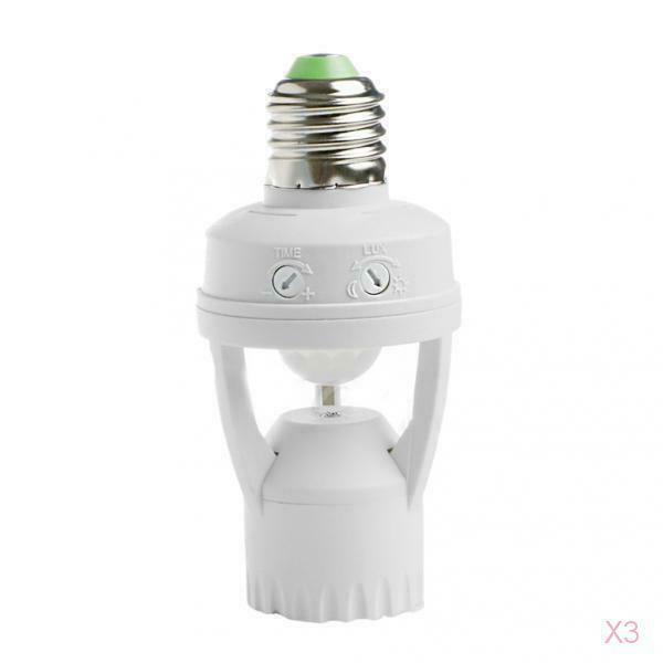 3x E27 Energy Saving AC 110V-240V LED Lamp Bulb Light Holder Switch Infrared PIR