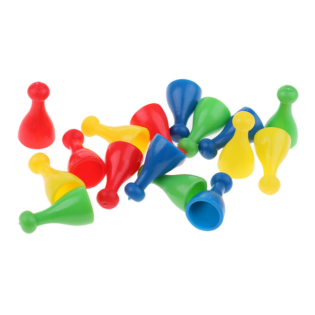 16 Packs Colorful Plastic Chess Pawn Pieces Board Halma Accessories 2.5cm