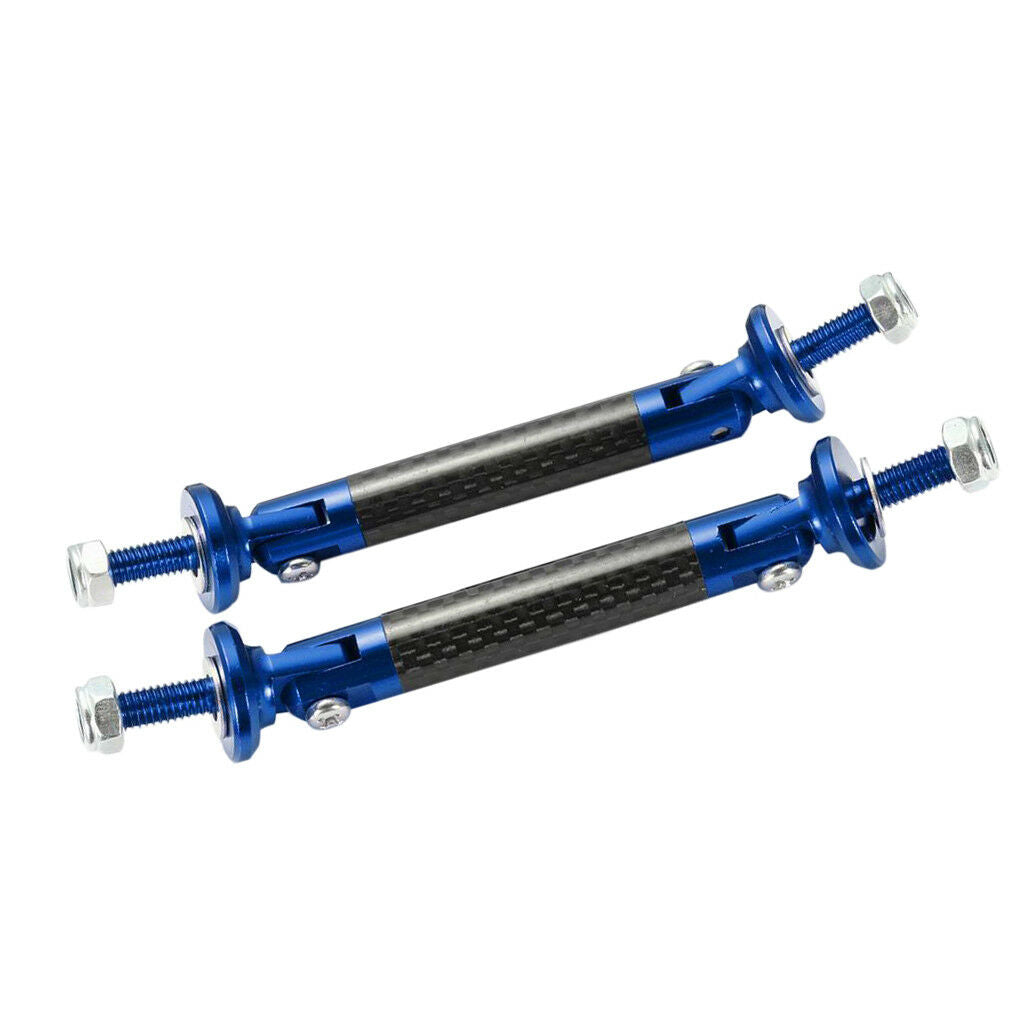 2x Front Rear Frame Bumper Lip Splitter Strut Rod Support Bars Blue