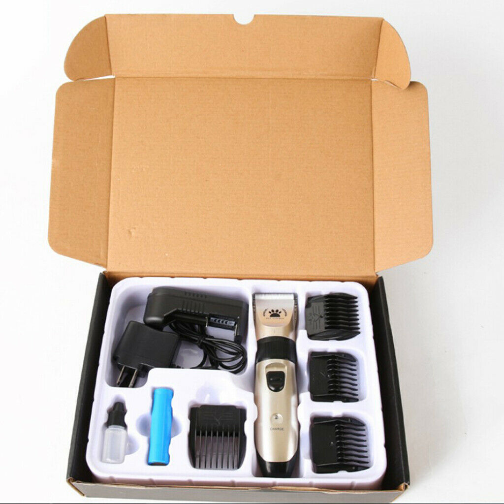 Electric Pet Cat Dog Grooming Clippers Hair Trimmer Shaver Kit USB Rechargable