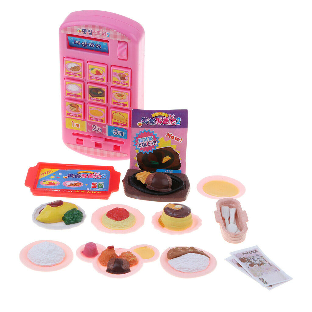 Pretend Play Food Store Set, Dessert, Food Ordering Machine, Cash and Other