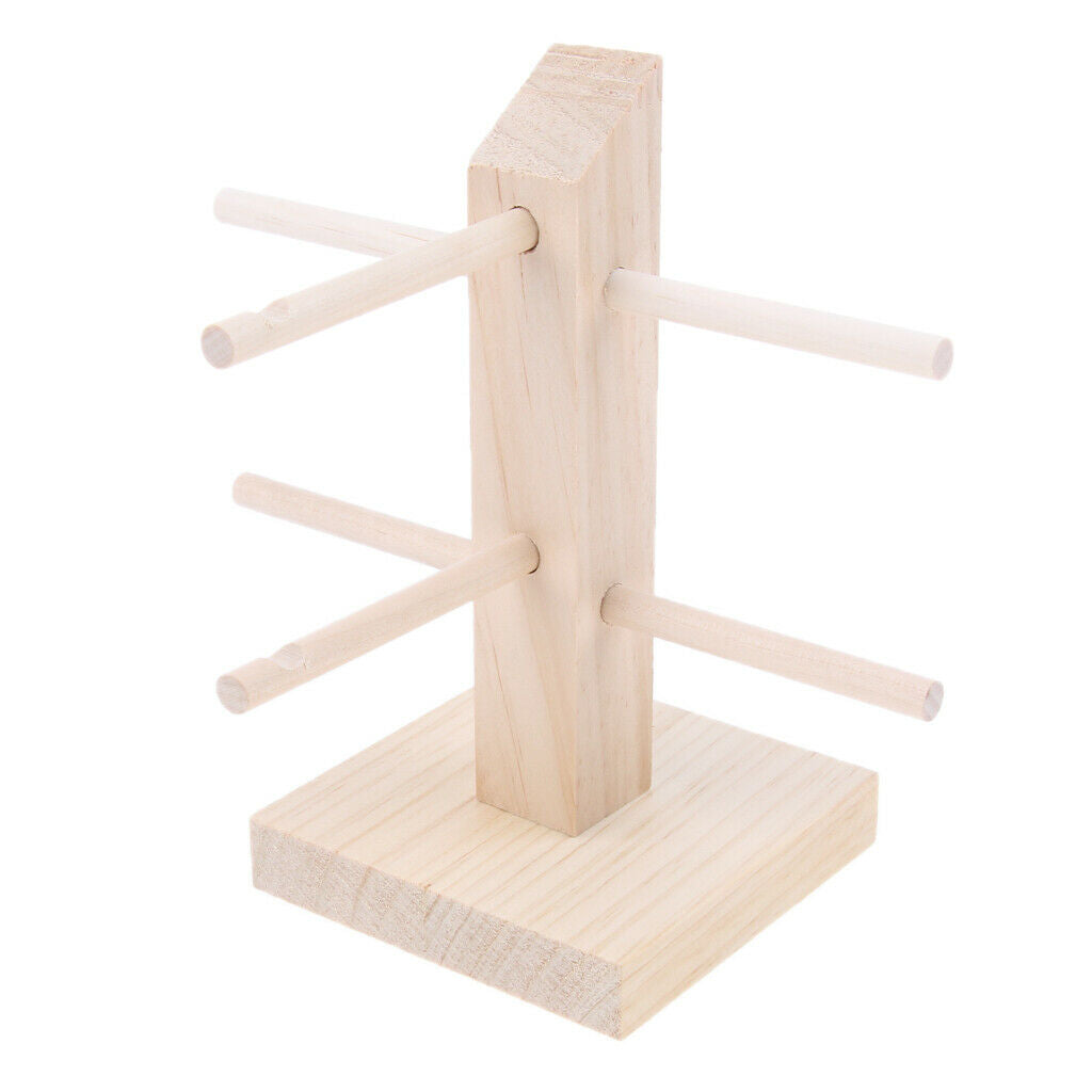 Wood Sunglasses Eyeglass Rack Display Stand Holder Single Line for 2 Pairs