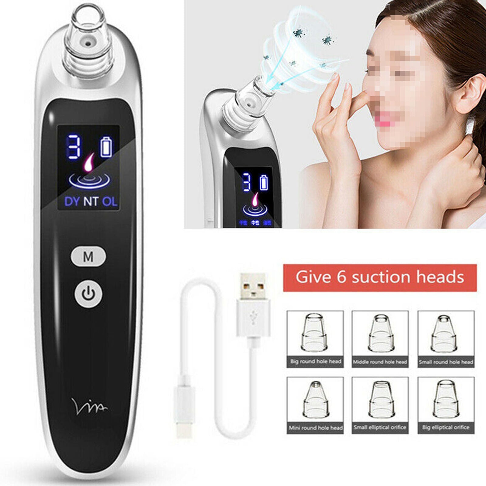 Electric Skin Care Facial Pore Cleanser Blackhead Acne Vacuum Cleaner Remover US