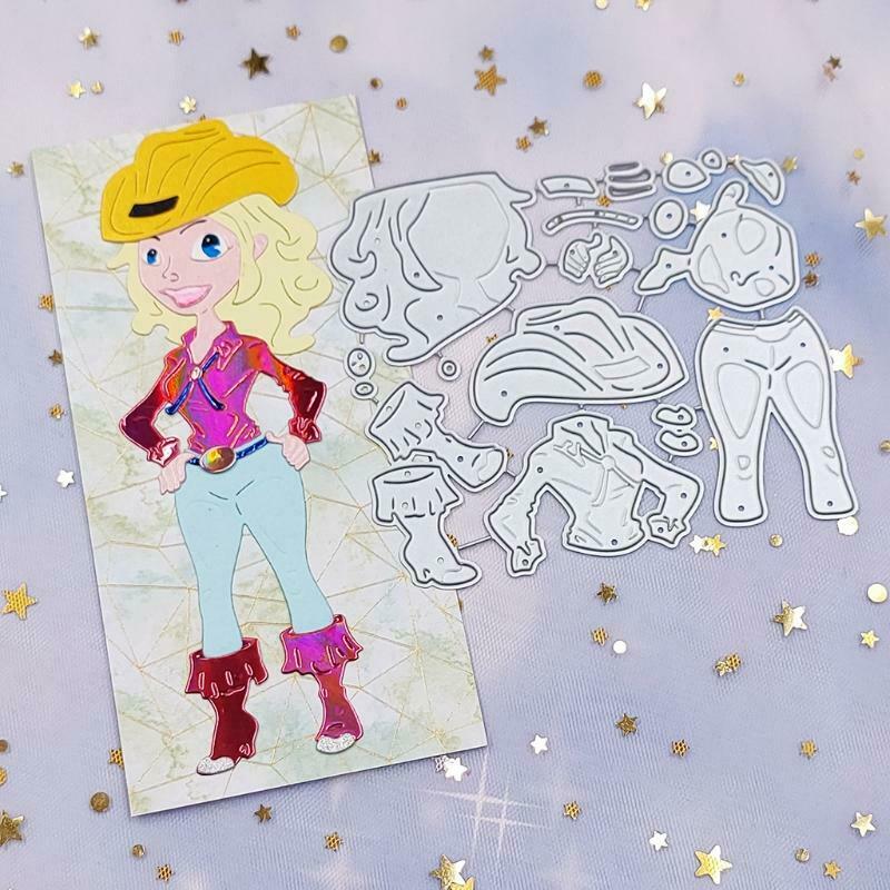 Maiden Girl Scrapbook Embossing Stencil Album Steel Mould for Paper Card