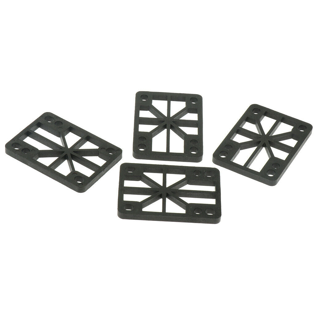 3X 4 Pieces Skateboard Longboard Shock Pads Risers 0.6cm or 0.8cm Black 6mm