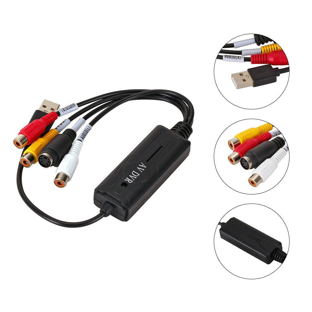 USB 2.0 Video Capture Card AV S RCA Converter Adapter for DV/Hi8/VHS TV DVD