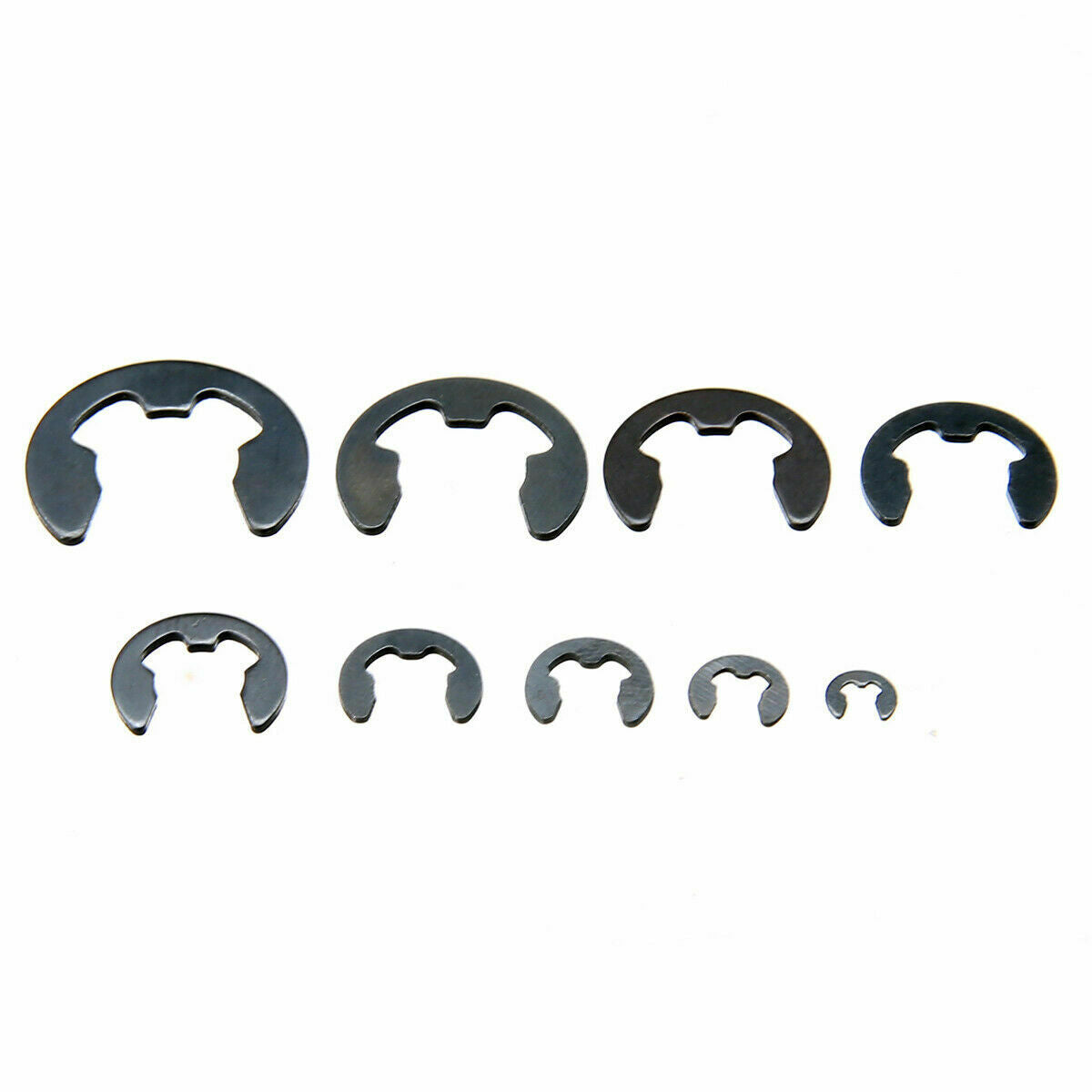 120pcs Black E-Clip & Retaining Ring Assortment Kit 1.5mm to 10mm Circlip C#