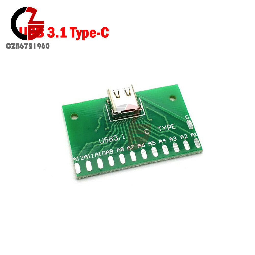 Type C 3.1 USB Diy 24Pin USB-C Female Socket Connector Smt Type With Pc Board