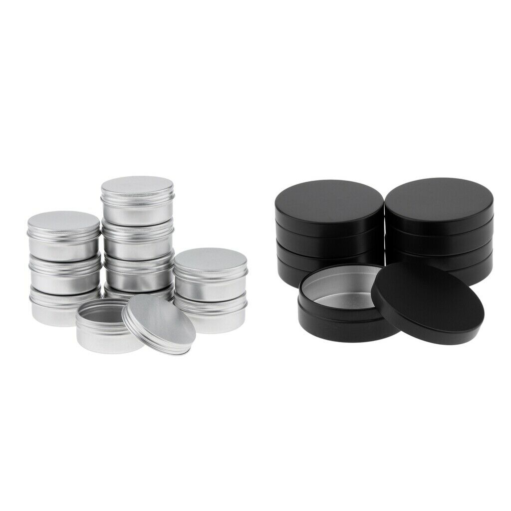 15 Pack Aluminum Empty Cosmetic Boxes Vial Bottles Round Pot Jars with Lid 100ml