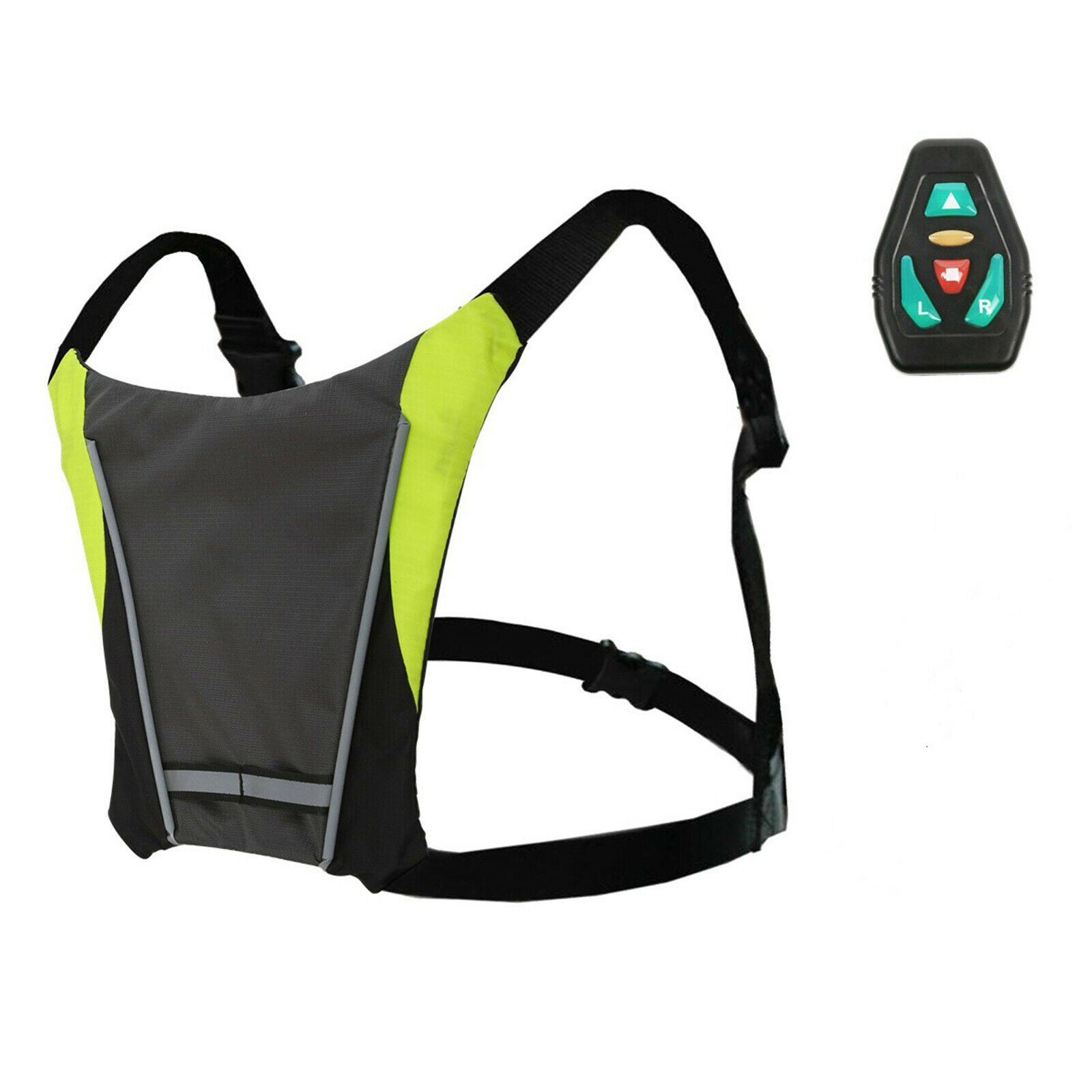 Turn Signal Vest Remote Direction Indicator Walking Bike Guide Light Guiding