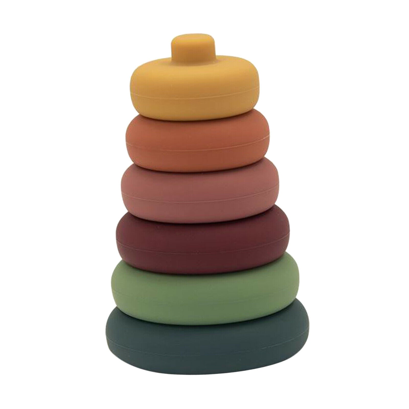 6pcs Silicone Stacking Rings Toys Building Blocks Squeeze Learning Toys