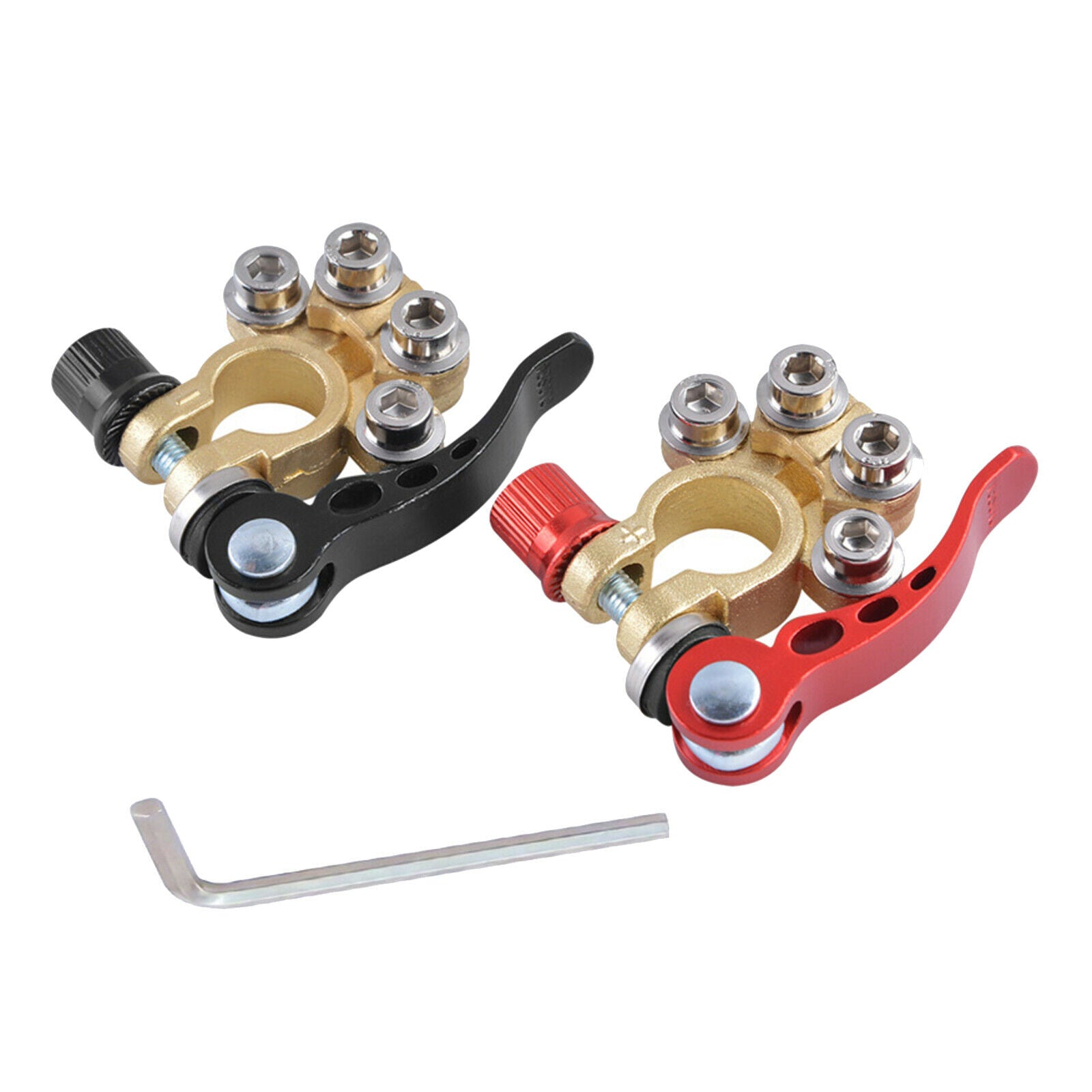 2PCS Brass Boat Car Battery Terminal Connector Clamps Quick Release Tractor