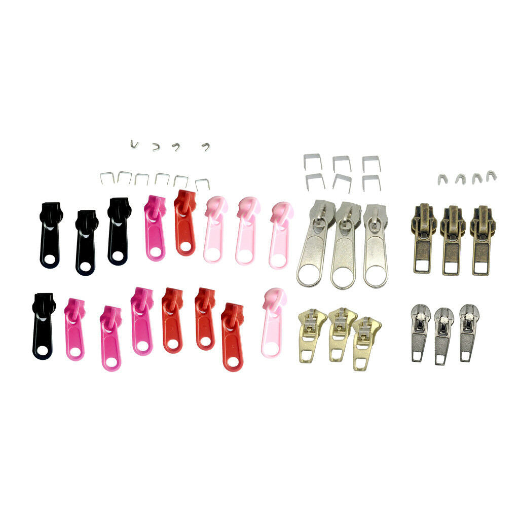 44pcs Zipper Fix Repair Kit Zip Slider Stop Rescue Replacement Fix Your Own