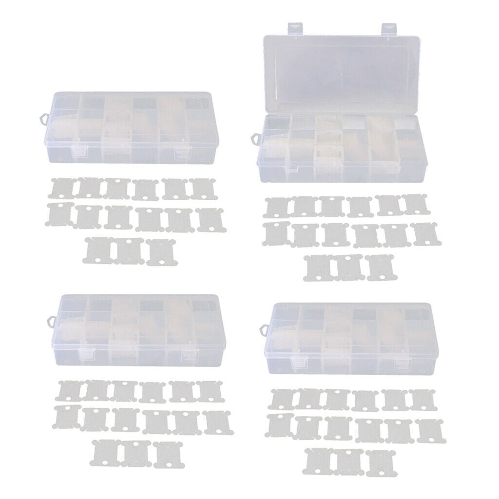 4pcs 18 Slots Embroidery Floss Organizer Boxes with Floss Bobbins