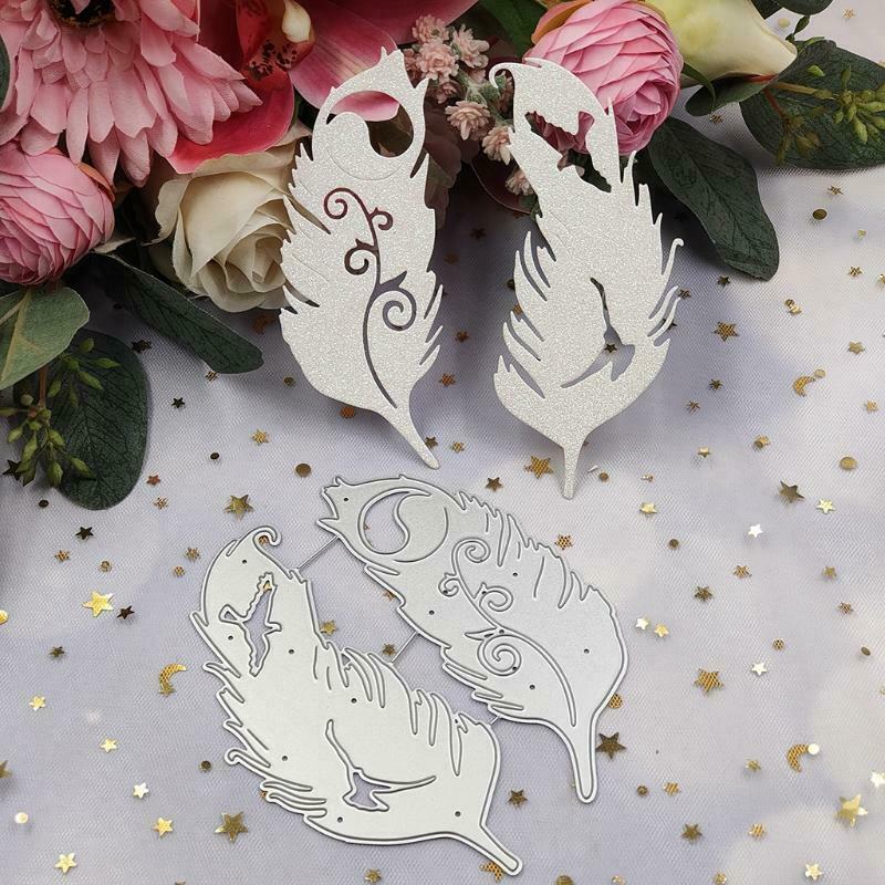 Feathers Metal Cutting Dies Stencil DIY Scrapbooking Album Paper Card Template