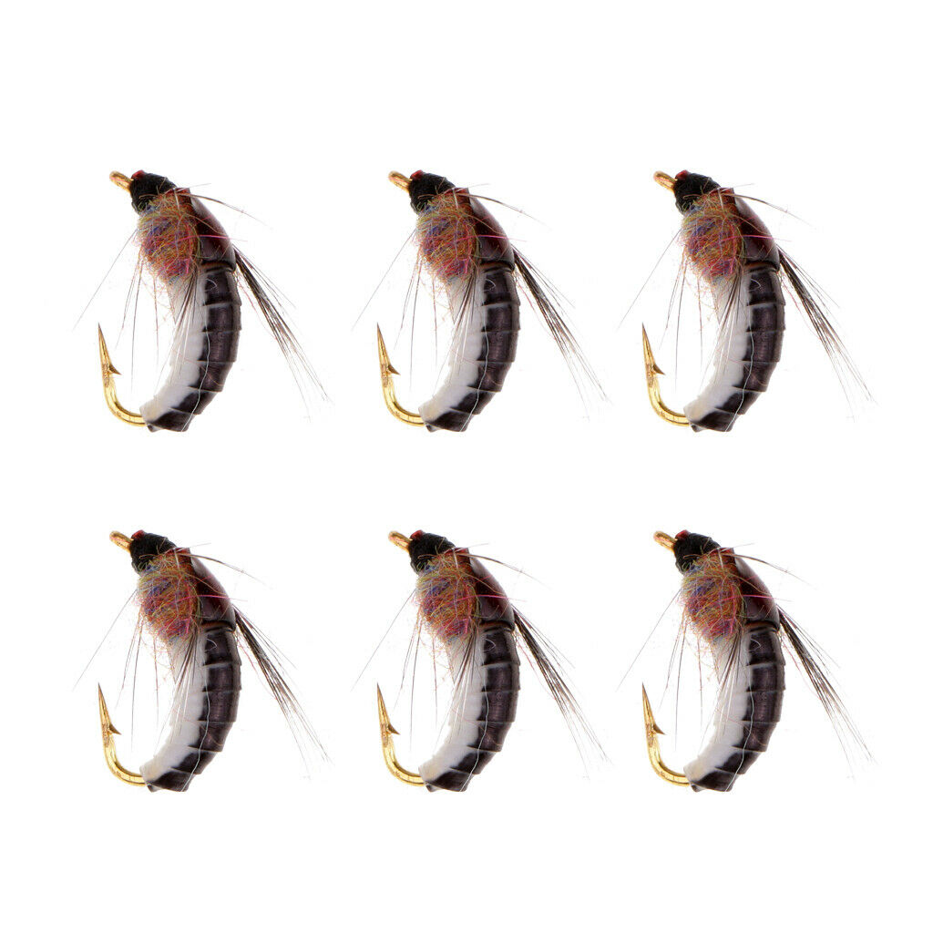 6pcs Scud Flies Freshwater Shrimp Carp Grayling Trout Fly Fishing Flies