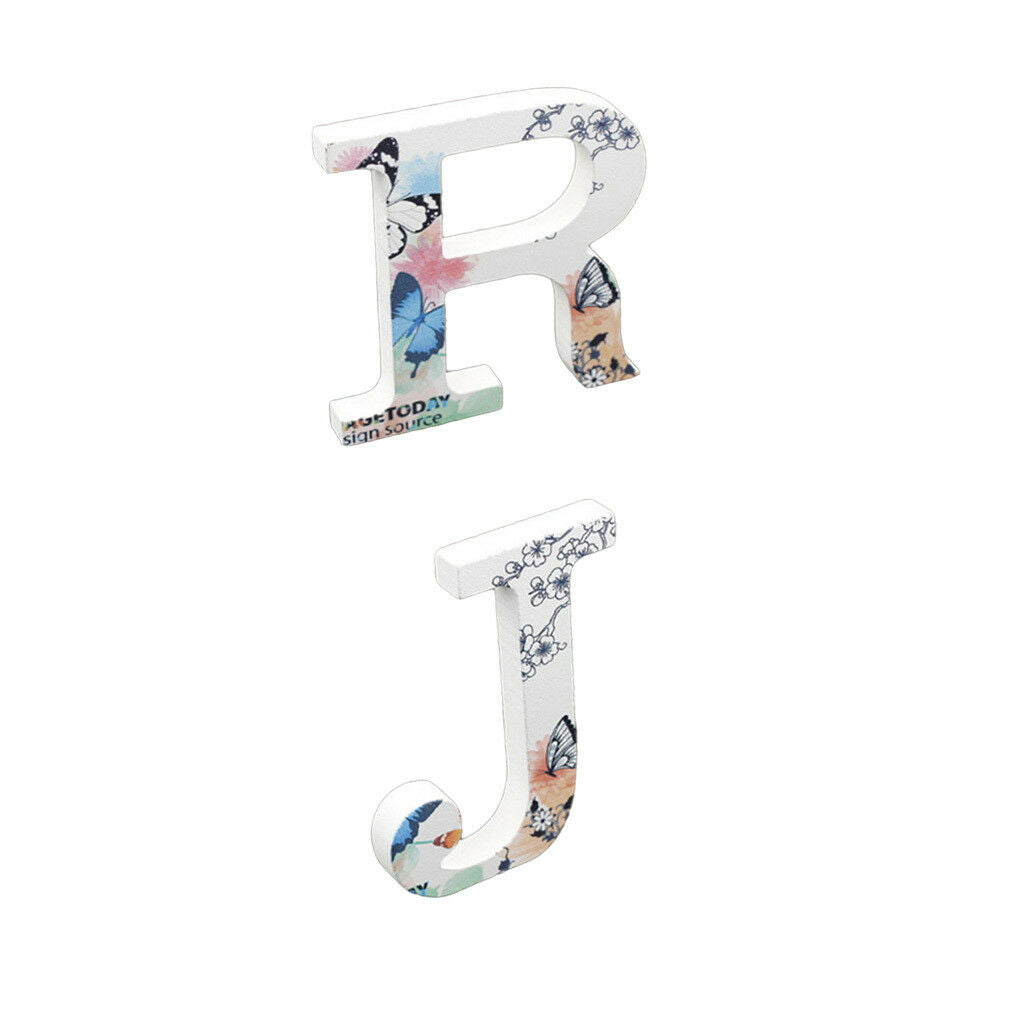 Pack 2 Wooden Alphabet Craft Letters Plaque Home Wedding Nursery Party Decor
