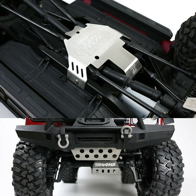 2Pcs Stainless Steel Front & Rear Skid Plate / Servo Guard for 1/10 Redcat GEN8