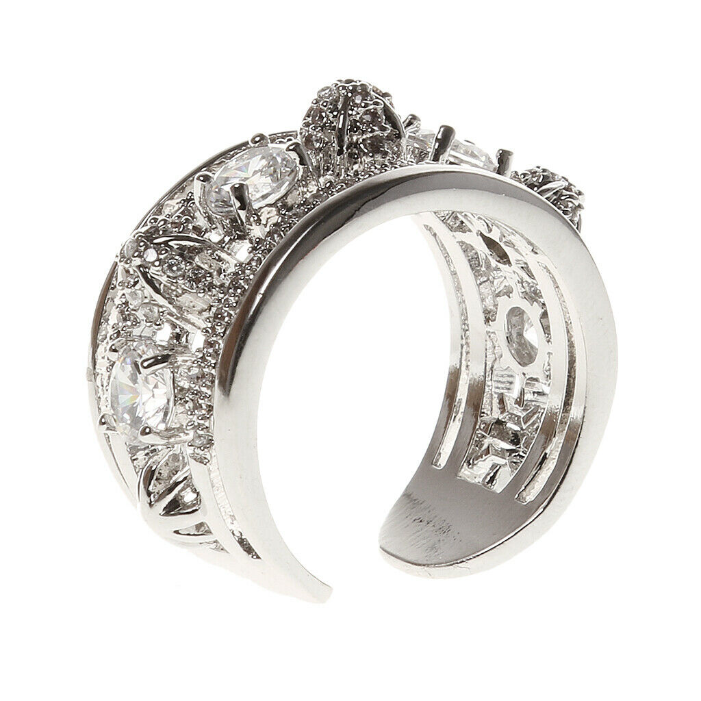 Simple Jewelry Women Accessorires Cubic Rhinestone Party Hoop Finger Ring