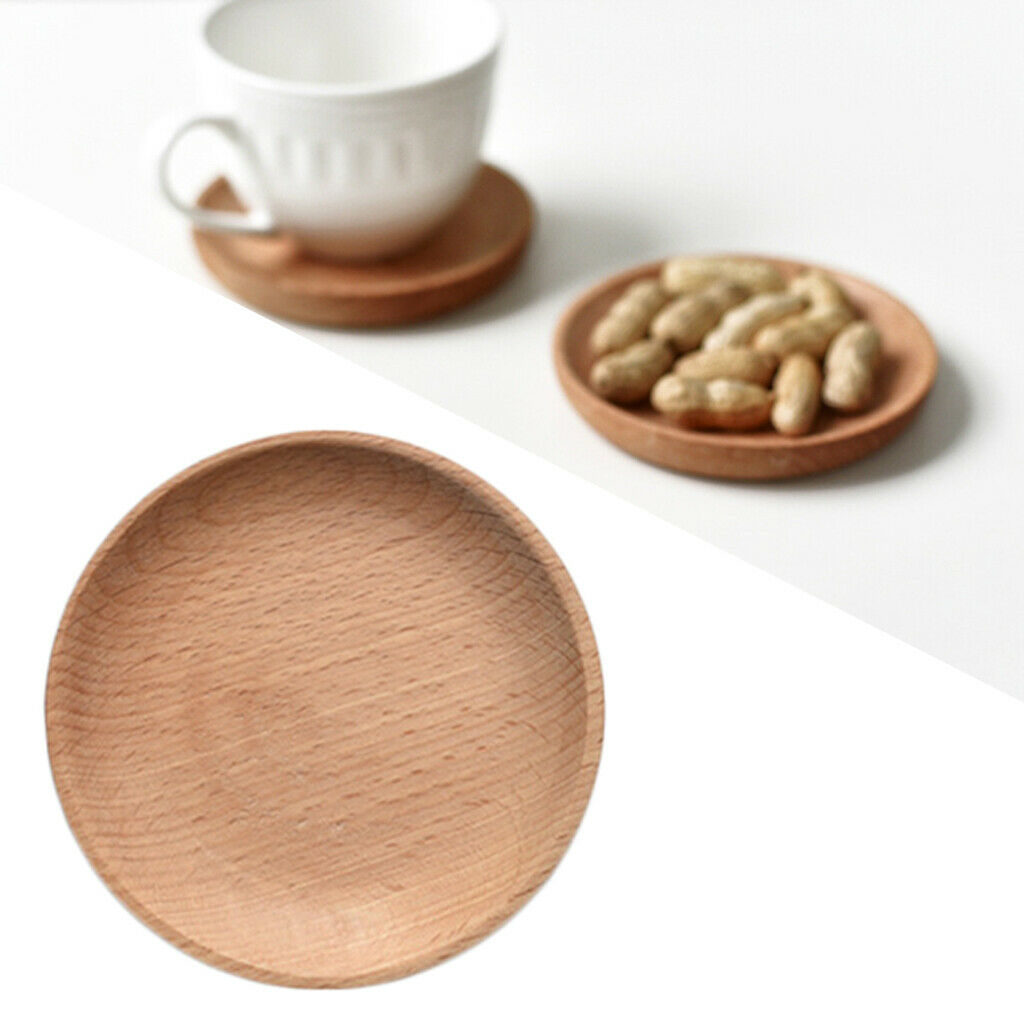 10cm Wood Serving Tray Cookie Coffee Tea Plate Home Supplies Tableware Gifts