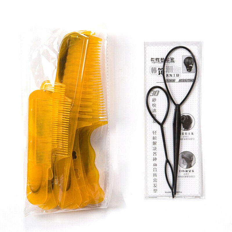 10x Platic Straightening Hair Different Design Combs Set Brush HairdressingL Pb