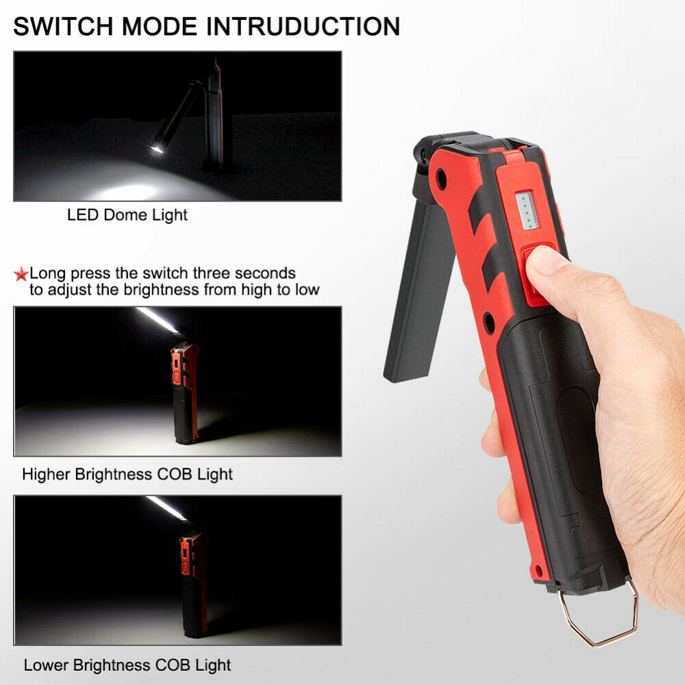 LED COB Work Light Mechanic Work Shop Inspection Lamp Hand Torch Fishing Hiking