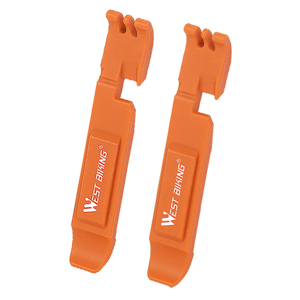 2Pcs Bicycle Tire Tyre Lever Opener Breaker Wheel Spoke Repair Tools Orange