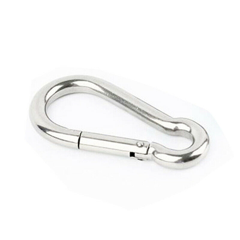 5PCS Marine Grade Stainless Steel Spring Snap Hook Safety Lock Carabiner 100MM