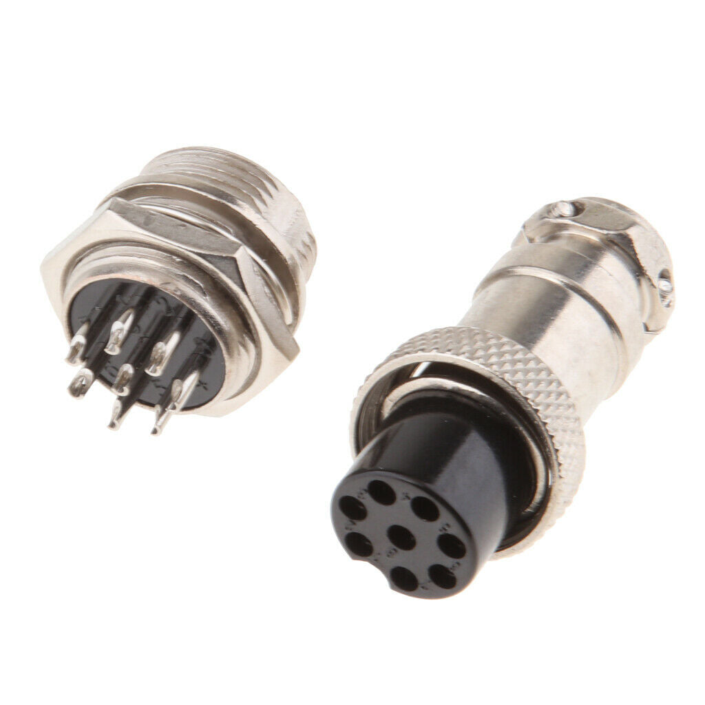 GX16 8Pins Aviation Pug Male & Female Panel Metal Connector Socket