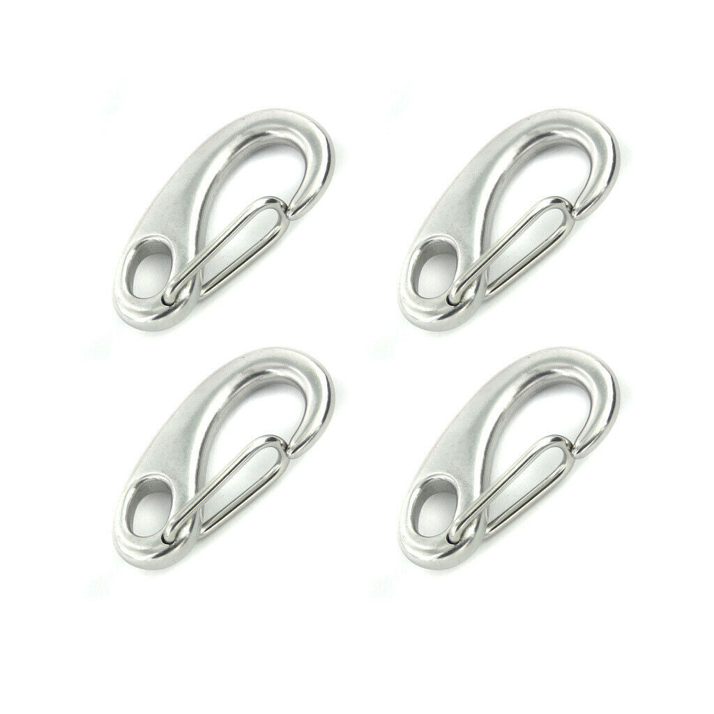 4x 50mm stainless steel locking clip snap hook for mountaineering