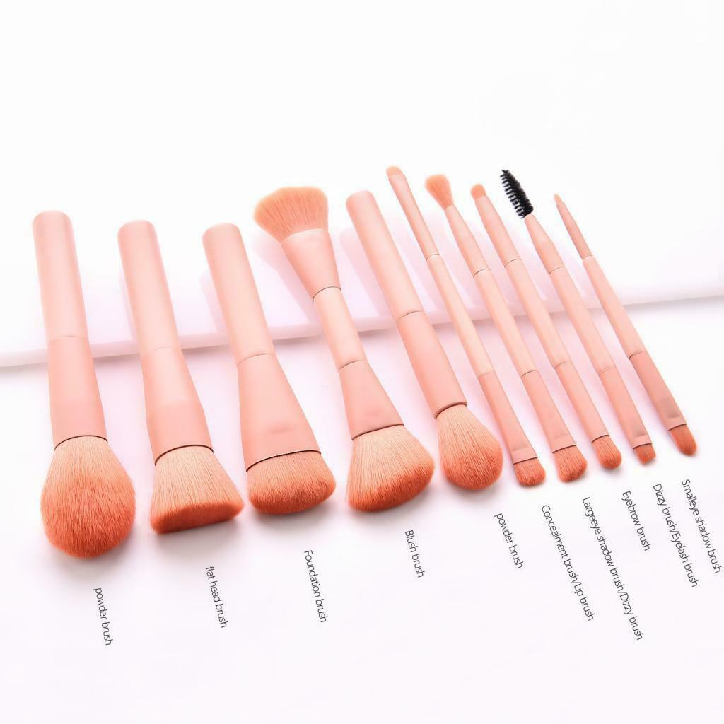 Pink Makeup Cosmetics Brushes Set Blush Blender Eyeshadow Eyeliner Brush