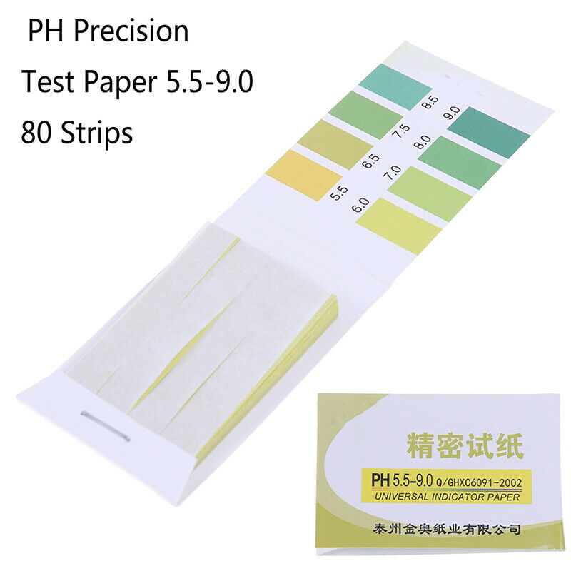 80Ã—PH 5.5-9.0 Test Strips Litmus Test Paper Full Range Acidic Alkaline Indica Qx