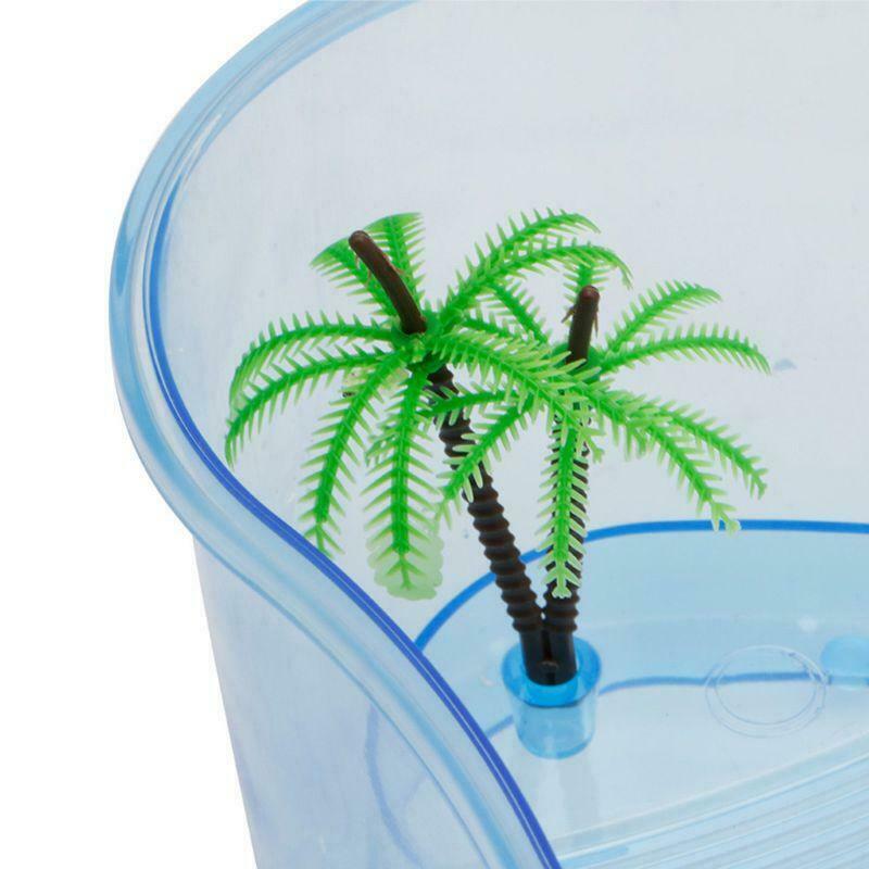 Turtle Habitat Lake Terrapin Reptile Aquarium Tank with Platform Plants New