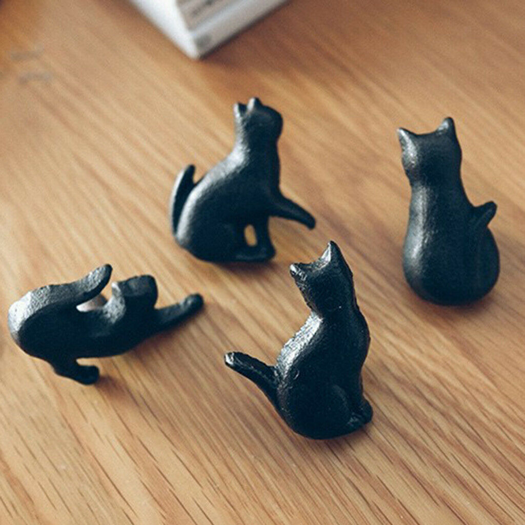 Cast Iron Cat Shaped Cabinet Furniture Door Knob Cupboard Wardrobe Pulls C