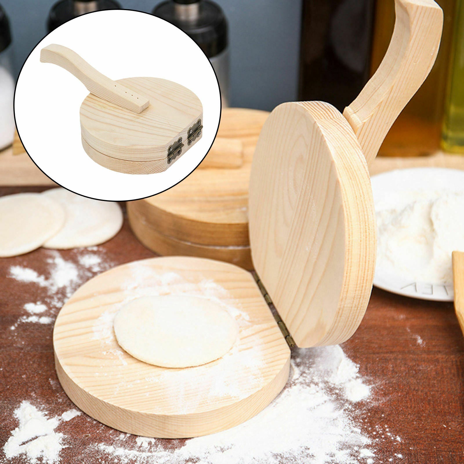 Wood Dough Presser Skin Wrapper Pie Pastry Maker for Baking Gadget Supplies