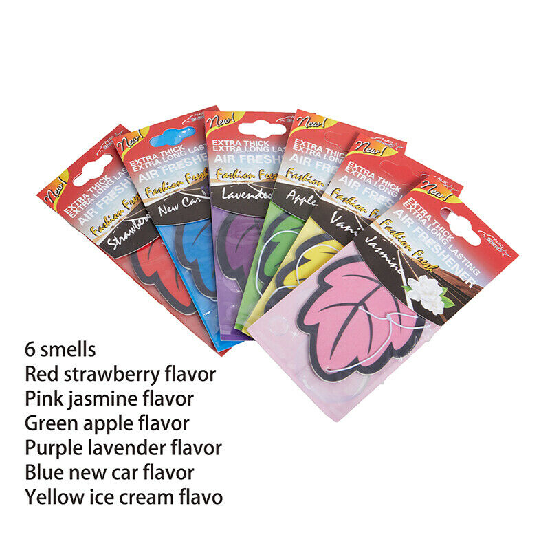 6PCS Car Air Freshener Natural Scented Hanging Vanilla Perfumecar Accesso.l8