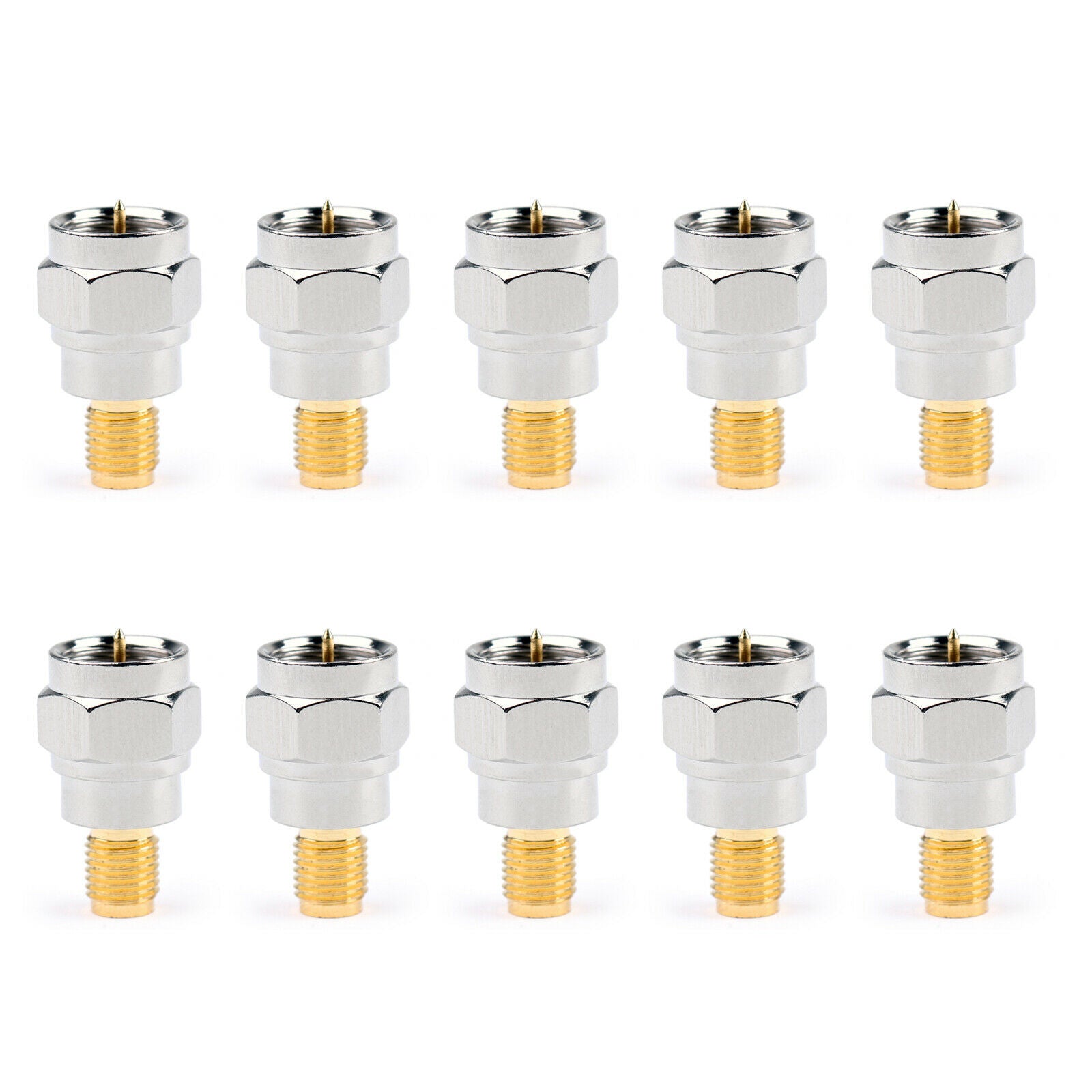 10PCS Adapter F TV Plug MaleToSMA Female Jack Screw thread Antenna Auto Radio CA