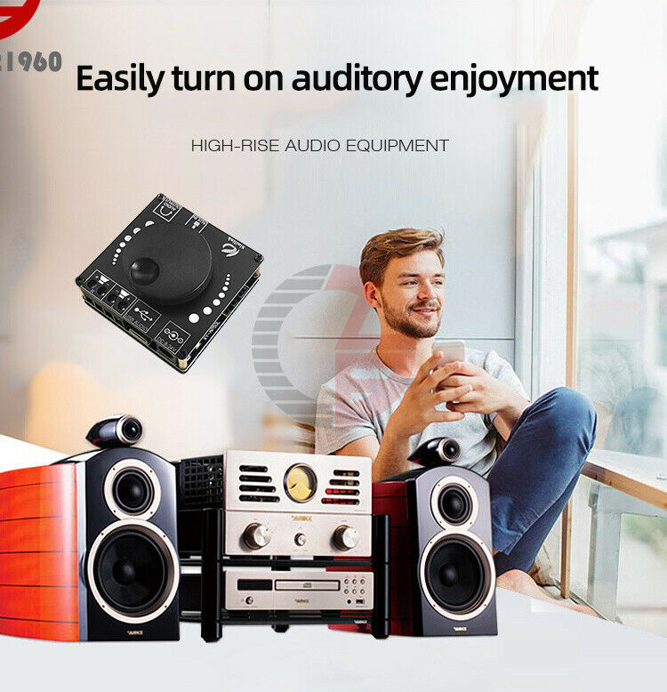 12V 24V Mini Bluetooth 5.0 50W+50W Wireless Audio Power Digital Amplifier Board