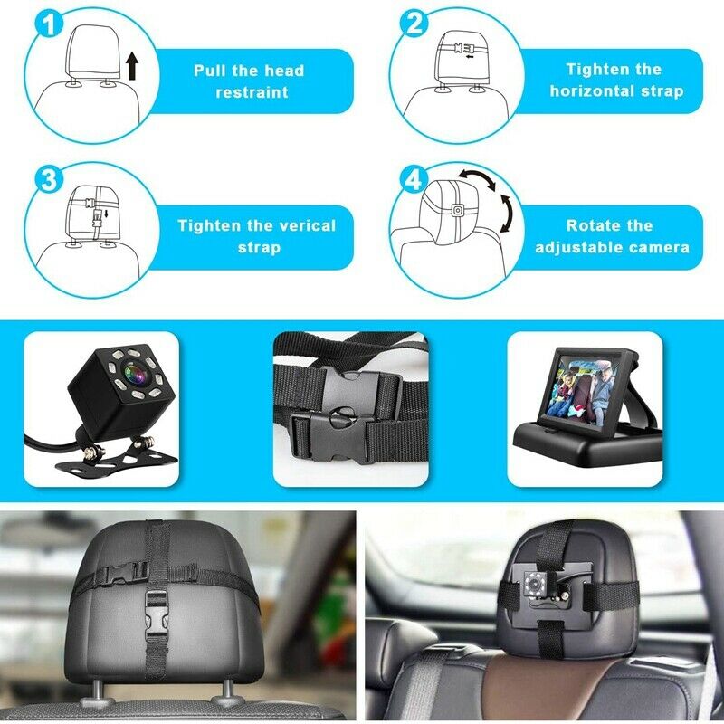 Baby Car Mirror 4.3inch  Night Vision Function Car Mirror Display Safety Seat U2