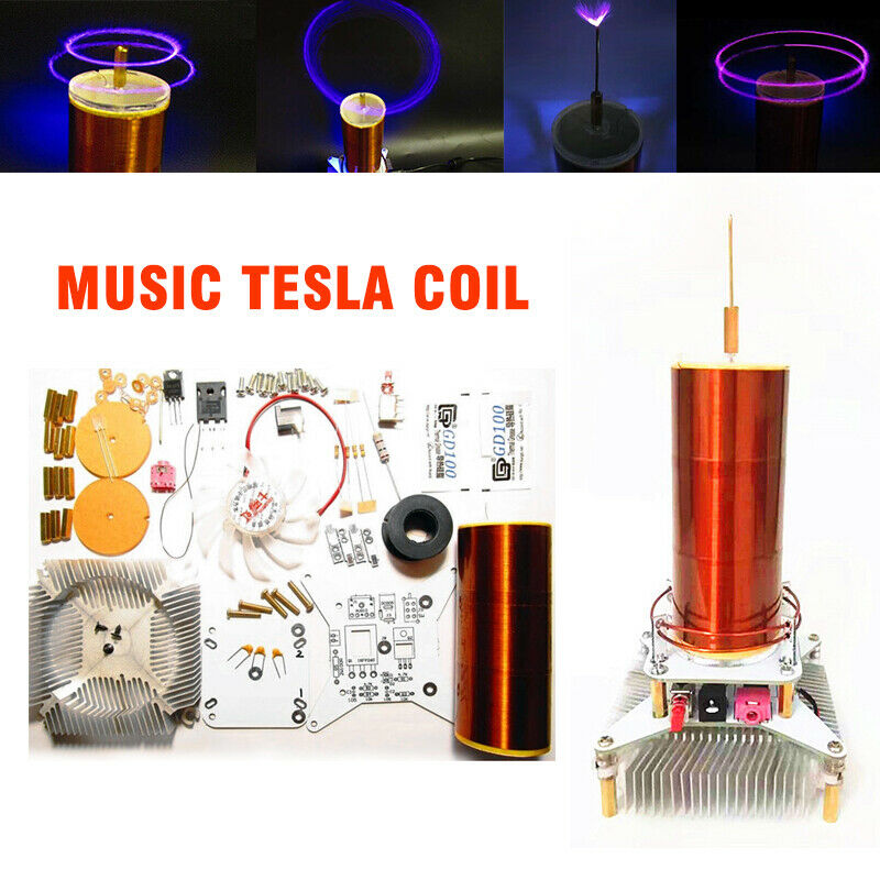 DIY Music Tesla Coil Plasma Speaker Wireless Transmission sound Solid + Power